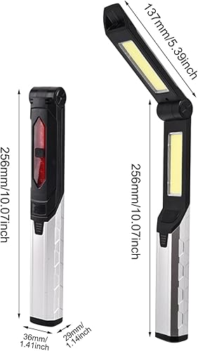 Lampada da lavoro ricaricabile a LED da officina, 1500 lumen, torcia portatile girevole a 180°, 3 modalità, con 3 prese magnetiche e ganci, luce meccanica, riparazione auto, garage, officina, - Honorern