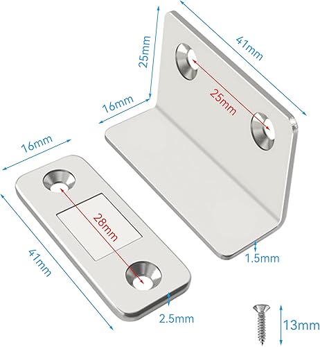 Chiusura Magnetica 6 Pezzi Calamita Porta, da Armadio Chiusura Magnetica per Ante Cucina Porta Magnete Mobili Magneti per Chiusure - Honorern