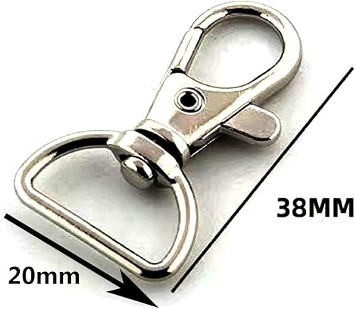 Portachiavi a forma di aragosta, con giunto girevole, anello a D, 30 pezzi, larghezza interna 20 mm, moschettone per fai da te appendere gioielli - Honorern