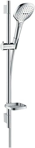 hansgrohe Raindance Select E Set doccia 120 3 getti EcoSmart 9 l/min con asta doccia 65 cm e portasapone, cromo, 26622000 - Honorern
