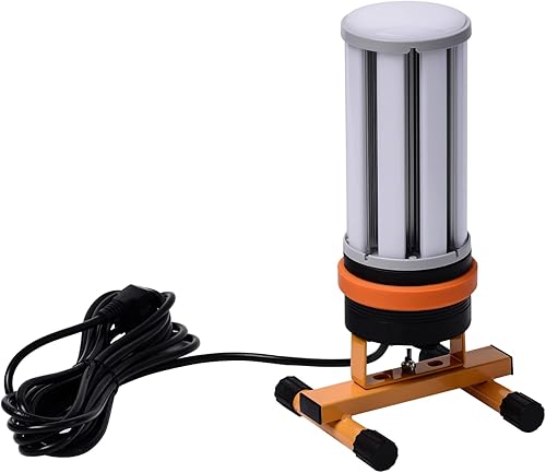 Faretto LED per Cantiere 45W, Lampada Portatile da Lavoro, 5400LM, Illuminazione 360°, Impermeabile IP64. (Copertura bianca 5400lm) - Honorern
