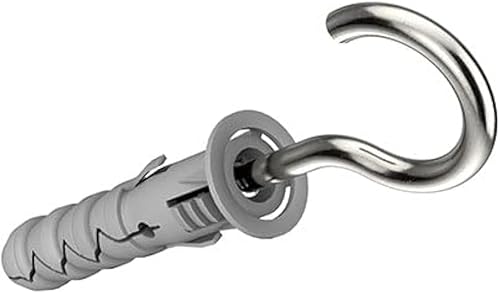 Viti a gancio a forma di C con tasselli da muro M12 / 7.0x105mm viti a occhiello, ganci a C autofilettanti e fissaggi in nylon Rawl, tasselli ad espansione universali e ganci da parete (10 pcs) - Honorern