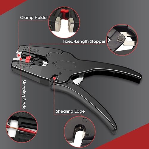 Pinza Spelafili,Pinza Spelacavi, Wire Stripper,Tagliatori,Pinze Spelafili per Cavi,Fili 0,03-10mm² - Honorern