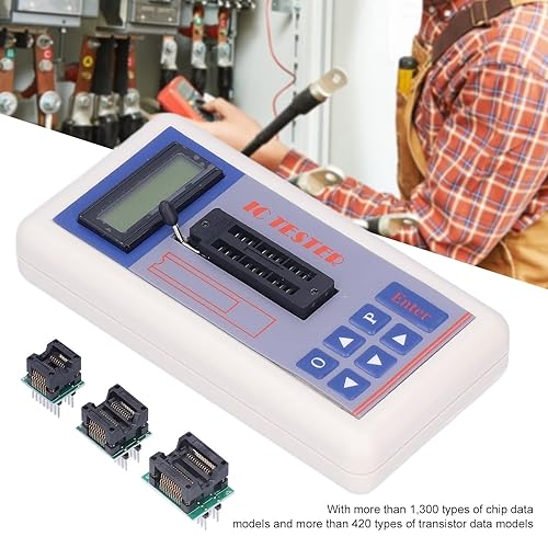 Tester Multifunzionale per Transistor IC, Tester per Circuiti Integrati con modalità AUTO 5V 3,3V per Ingegneri Microelettronici (con terminale) - Honorern