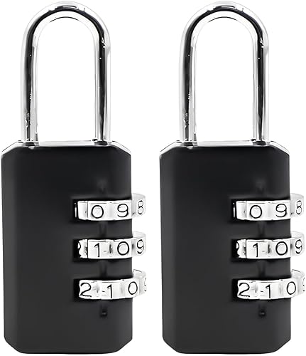 Lucchetto Armadietto Palestra, Lucchetto Palestra, Lucchetto Combinazione a 3 Cifre, Lucchetto Armadietto Combinazione per Scuola, Garage, Cancello, Recinzioni da Giardino, Capannone, 2 pezzo - Honorern