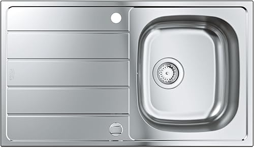 GROHE K200 | 1 vasca| Lavello da cucina - sopratop reversibile | include: piletta automatica, sifone, set di installazione | Acciaio inox |31552SD1 - Honorern