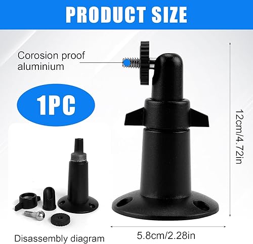 Supporto per fotocamera regolabile con filettatura da 1/4', supporto da parete per fotocamera EufyCam s3 pro, Arlo, lampeggiante, fotocamera ad anello, montaggio a parete a soffitto, - Honorern