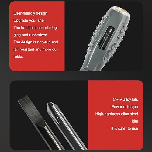 Tester di Tensione,Cacciavite Tester di Tensione,Cacciavite Magnetico 2 in 1 ad Alta Coppia,Rilevatore di Elettricità,Cacciavite Magnetico Tester di Tensione,per Rilevare Circuiti CA/CC, 2 Pezzi - Honorern