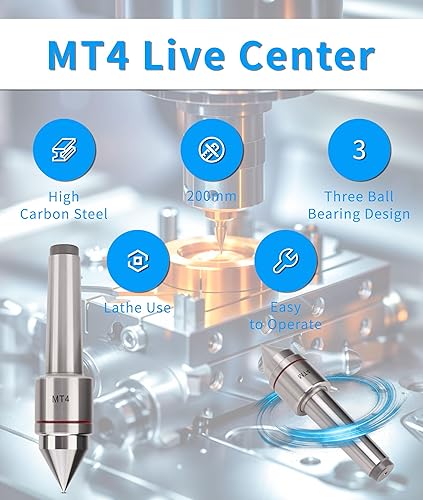 Centro Livellatore MT4, Centro di Laminazione Contropunta per Tornio CNC in Acciaio Ad Alto Tenore di Carbonio, Centro Contropunta Live Ad Alta Precisione e Buona Tenuta per - Honorern