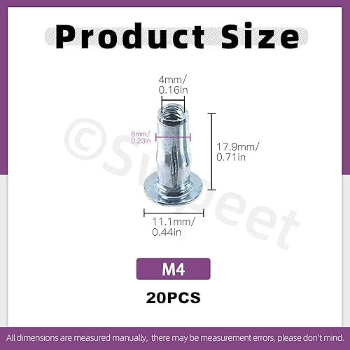 15 pezzi M8 acciaio al carbonio metrico bianco rivestito di zinco multi-grip dadi rivetti più dadi borchie kit, bulb shank testa piatta inserto filettato dado costruzione fissaggio per - Honorern