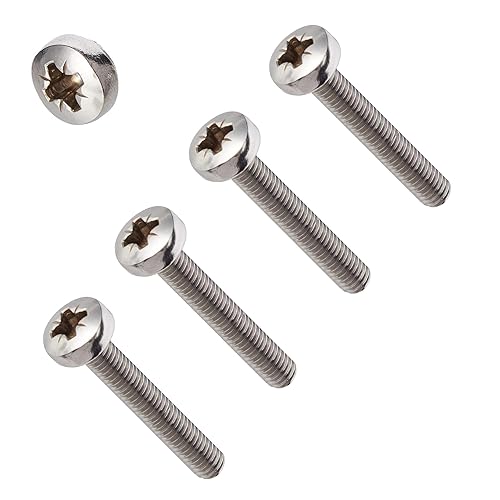 Viti a testa cilindrica Pozidriv M4 x 100 mm, in acciaio inox A2 (304), viti a macchina M4 (4 mm) x 100 mm, viti a testa cilindrica Pozidriv – Confezione da 10 - Honorern