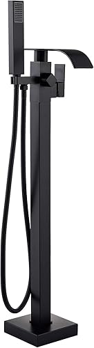 Senlesen - Rubinetto per vasca da bagno, in acciaio inox, con beccuccio a cascata e doccetta - Honorern