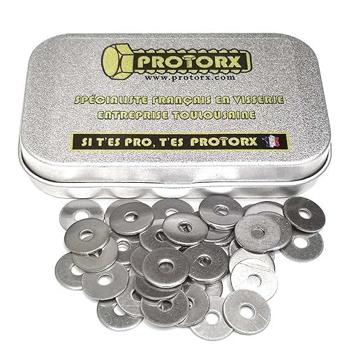 Rondelle in metallo inox M3: (Diam.int = 3,2 mm x Diam.ext = 12 mm) Scatola 50 pezzi larga piastra tipo 'L' in acciaio inossidabile A2 | Carrosier fai da te Riparazione | Anti-corrosione uso esterno - Honorern