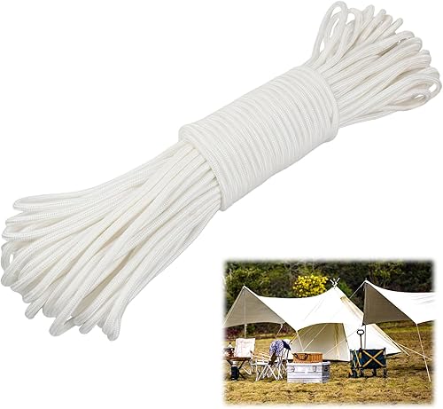 30m Corda di Nylon 6mm 8mm, Corda per Bandiera, Paracord, Corda da Giardino, Stendibiancheria Impermeabile per Campeggio Barca Vela (8mm) - Honorern