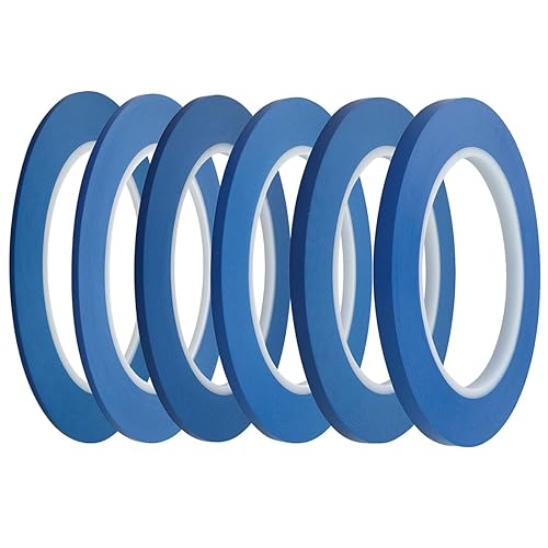 Fine Line Fineline - Nastro adesivo in vinile per pittura automobilistica, 2 mm, 2,5 mm, 3 mm, 4 mm, 5 mm, 6 mm, 6 rotoli - Honorern