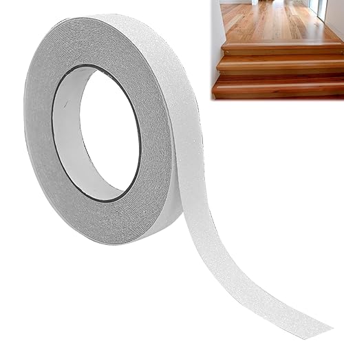 Strisce Antiscivolo per Scale Premium - Nastro Adesivo Trasparente Ultra-Resistente per Gradini Interni ed Esterni,Superficie in Antiscivolo,Facile Applicazione e Durata Estrema (10m x 2cm) - Honorern