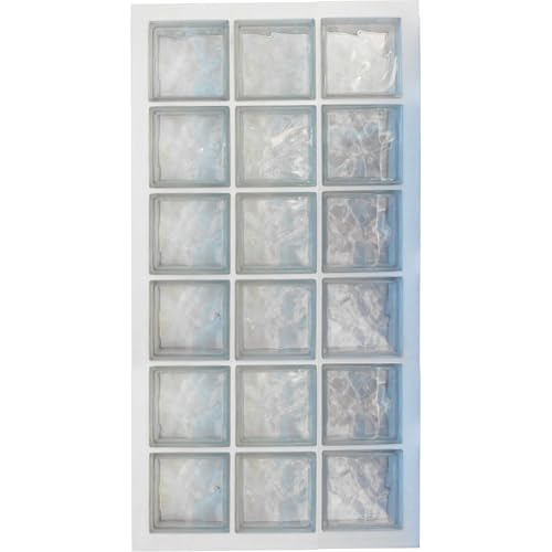 Pannello prefabbricato con cemento idrofugato, uso verticale | N. 18 blocchi di vetro (3x6) mm 190x190x80 ondulato trasparente | Dimensione 670x1270 mm | Unità di vendita: 1 pannello - Honorern