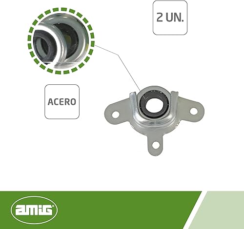 Amig - Supporto e cuscinetto in acciaio zincato per albero di tende avvolgibili | Parti che facilitano il movimento e riducono l'attrito | Dimensioni: 57 x 28 mm | Diametro Ø28 mm - Honorern