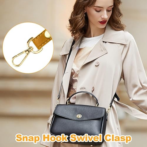 Moschettoni per Borse, 2 Pezzi Staccabile D-Rings Girevole Snap Ganci e 2 Pezzi Anelli O a Molla con un Cacciavite per Borsa Crossbody Handbag Accessori Fai Da Te -Oro - Honorern