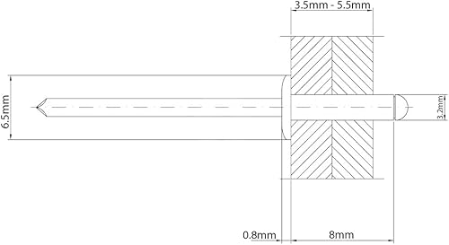 Rivetti a cupola in acciaio inox di grado marino, 4,8 mm x 8 mm, A4 (confezione da 20) - Honorern