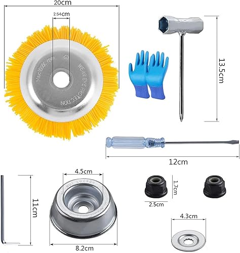 Spazzola per erbacce in nylon, spazzola per erbacce in nylon, decespugliatore, spazzola rotonda, spazzola per erbacce selvatiche, spazzola per tagliaerba - Honorern