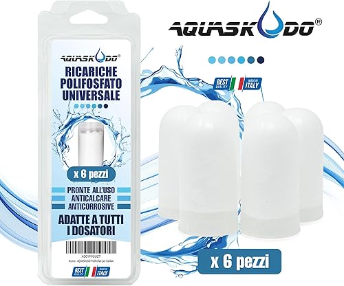 Polifosfati per Caldaia Ricarica - Cartucce Universali per Filtro Anticalcare Made in Italy - 6 Ricariche Polifosfati per Caldaie - Honorern