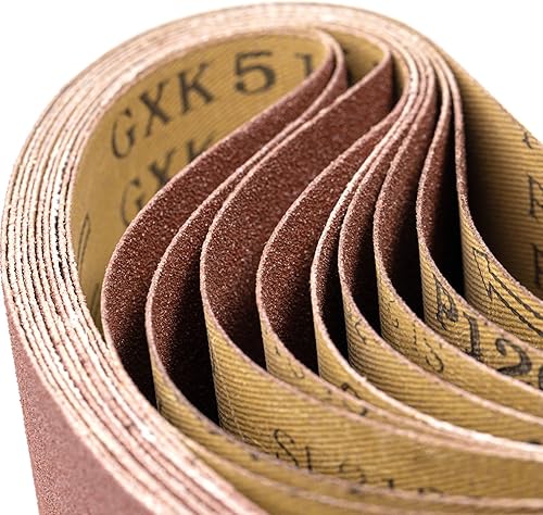 10 nastri abrasivi in tessuto, dimensioni 75 x 457 mm, grana P80, carta vetrata, per levigatrice a nastro/carta vetrata - Honorern