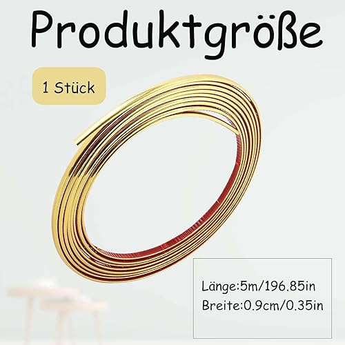 Listelli da parete autoadesivi per strisce decorative dorate, autoadesivi, per strisce luminose decorative, per mobili in plastica, per auto - Honorern