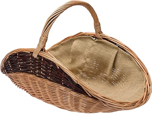 Cesto per Legna da Ardere in Vimini Con Iuta, 60 x 34 cm, Cestino per Legna - Honorern
