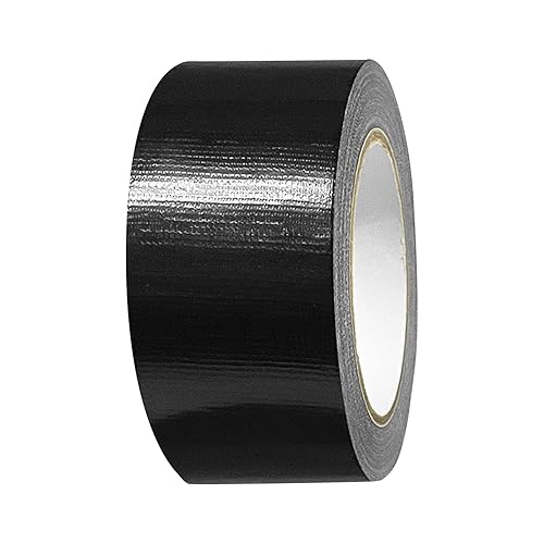 Nastro in tessuto nero resistente (50 mm x 25 m), nastro dotto rinforzato, nastro autoadesivo per riparare, fissare, imballare, marcare e sigillare interni ed esterni (nero) - Honorern