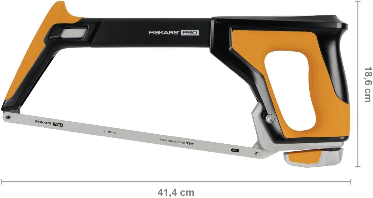 Fiskars Sega Pieghevole a Taglio Tirante Pro, Lunghezza della Lama: 15 cm, 19 TPI, Nero/Arancione, PowerTooth, 1062932 - Honorern