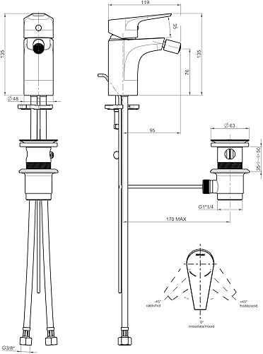 FRATELLI FRATTINI Miscelatore Bidet Briotre Art. 25103 - Honorern
