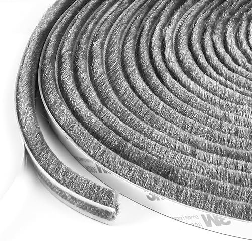 Guarnizione a spazzola autoadesiva, 10M(L) X 9mm(L) X9mm(P), guarnizione a spazzola di tenuta per porte, escludi spifferi, guarnizioni a spazzola nere, striscia a spazzola per tapparelle per porte - Honorern