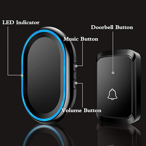 Campanelli Wireless, 3 Trasmettitore E 1 Ricevitore,Campanello Senza Fili Portatile Con Funzione Di Memoria Di Spegnimento,Portata 300M,58 Regolabile Melodie,4 Livelli Di Volume,Flash LED,Bianca - Honorern