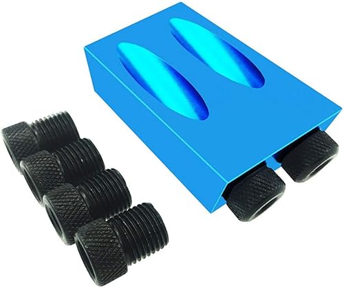 7PCS Set guida trapano per foro tasca, kit di perforazione foro tasca da 15 gradi Kit guida posizionatore guida obliqua per legno - Honorern