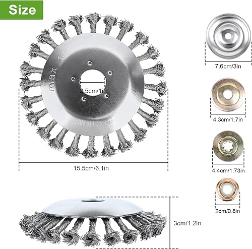 Spazzola per erbacce per decespugliatore, 25,4 x 200 mm, alta stabilità, molto robusta, facile da montare - Honorern