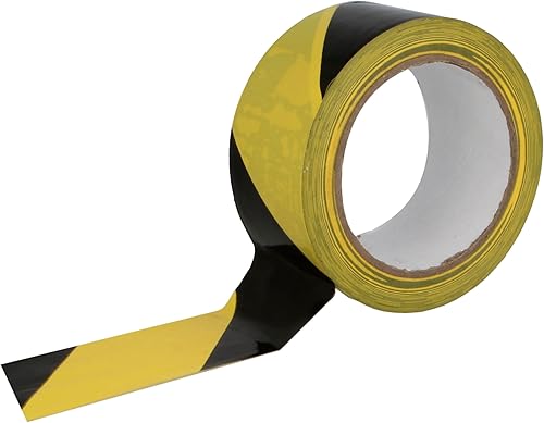 Amig - Nastro adesivo per delimitazione delle zone - 50 mm x 30 m - in PVC a strisce in giallo e nero - molto utile per segnalazione o pericolo - Honorern