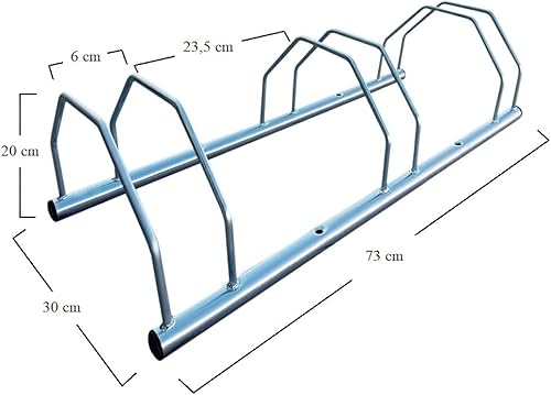 Rastrelliera Portabici a 3 Posti 2556, Misura 73x30x20 cm, Supporto Stand per Bicicletta in Acciaio Zincato, Montaggio a Parete o Pavimento, Parcheggio per Bici - Honorern