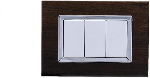 Placca Luxury Compatibile Con Bticino Matix modello Elegance Legno colore Wenge' 3 4 6 Posti Placche copri prese elettriche pulsante incasso (3 POSTO) - Honorern