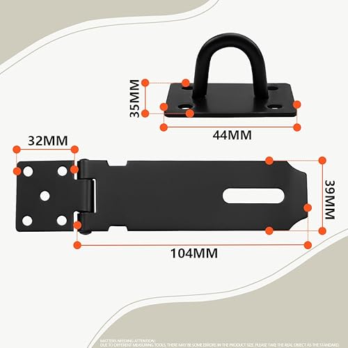 2 Pezzi Lucchetto Hasp Latch Serrature 3 Pollice (75mm) 304 In Acciaio Inox Serratura Hasp Latch Hasp per Porta Shed Gate Cabinet con Vite Nero - Honorern
