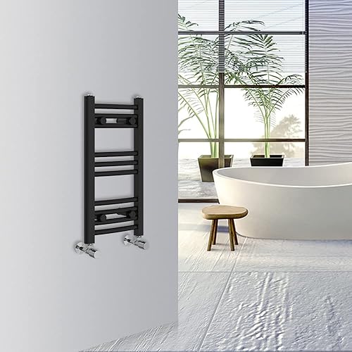 Warmehaus Scaldasalviette riscaldato curvo per bagno, riscaldamento centralizzato, 600 x 300 mm, bianco - Honorern