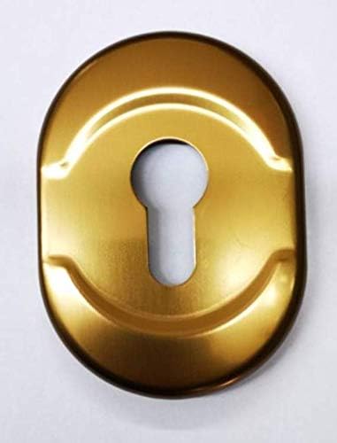 Mostrina in alluminio foro cilindro europeo colore bronzo F4 -placca per porta blindata,placchetta-borchia ATRA-DIERRE(mm.h.86x62) Compatibile con altre marche di serrature - Honorern