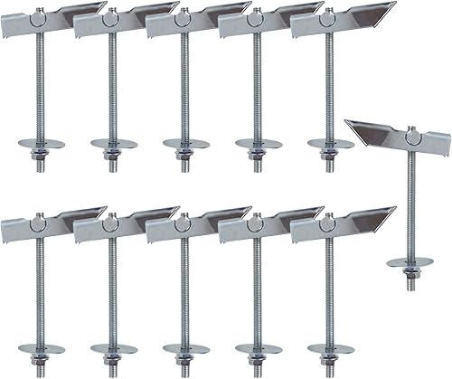 11 Pezzi Tasselli Basculante per Cartongesso, M8x100mm Tasselli Basculante, Acciaio al Carbonio Zincato, per Il Fissaggio di Elementi a Soffitti e Cartongesso - Honorern