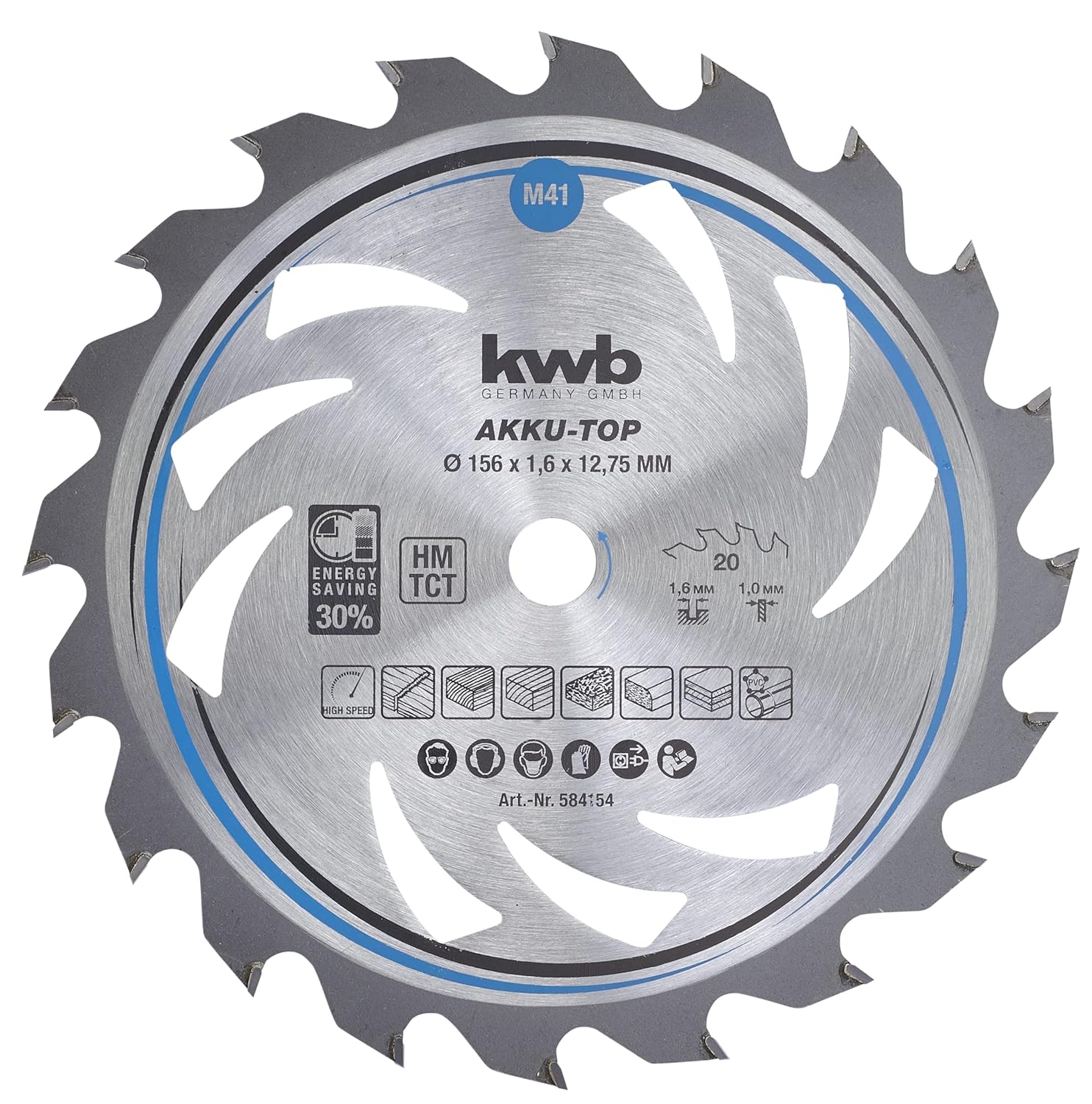 kwb lama per sega circolare 150 x 16 mm, taglio ultrarapido, ottimale per macchine a batteria, adatta per legno tenero e duro, listellare e truciolare - Honorern