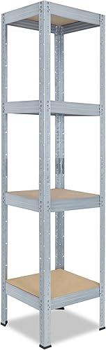 155x80x50cm PRO Scaffale metallo per carichi pesanti zincato con 4 ripiani con 200kg capacità di carico/Scaffali in metallo per garage come scaffali per ripostiglio o officina - Honorern