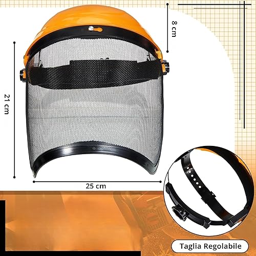 Visiera Decespugliatore Maschera Protettiva a rete Regolabile protezione per Viso e Occhi Scudo Facciale Protettivo Giardinaggio Casco Sicurezza - Honorern