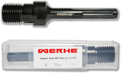 Adattatore WERHE® per punta diamantata punta diamantata carotatrice - 1 1/4 di pollice UNC su SDS Max - inoltre con filettatura interna da 1/2 di pollice - Honorern