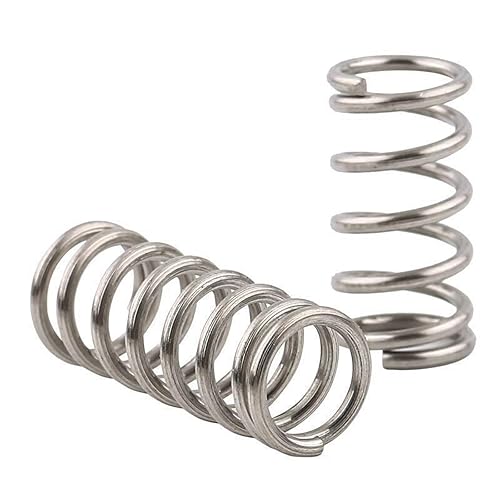 Molla Compressione Acciaio inossidabile, 12mm OD, 1mm Filo Diametro, 50mm Libero Lunghezza, Color argento, 10 Pezzi - Honorern