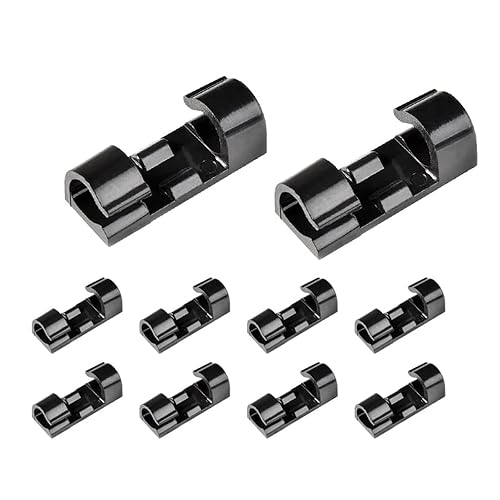 Confezione da 40 clip fermacavi per auto, dash-cam, PC, gestione dei cavi, per casa e ufficio, senza fori, senza viti (nero) - Honorern