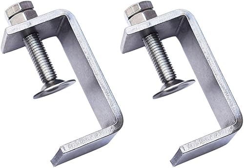 2 morsetti a C in acciaio inox 304, 80 mm, resistenti morsetti a C per lavorazione del legno fai da te, saldatura, mobili, fori tascabili - Honorern